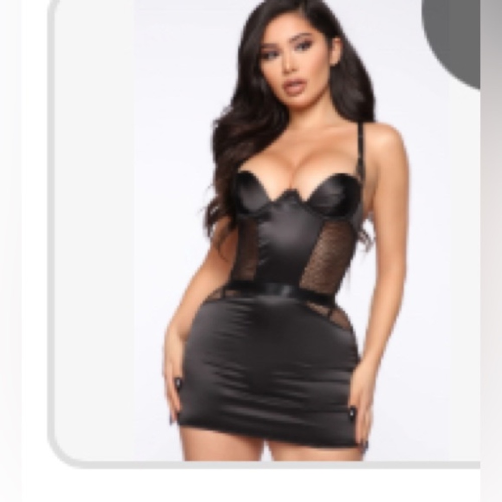 2/$40 Black Satin and Mesh Lingerie